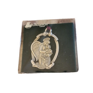 Longaberger Angel w Child 1998 Metal Christmas Ornament Love
